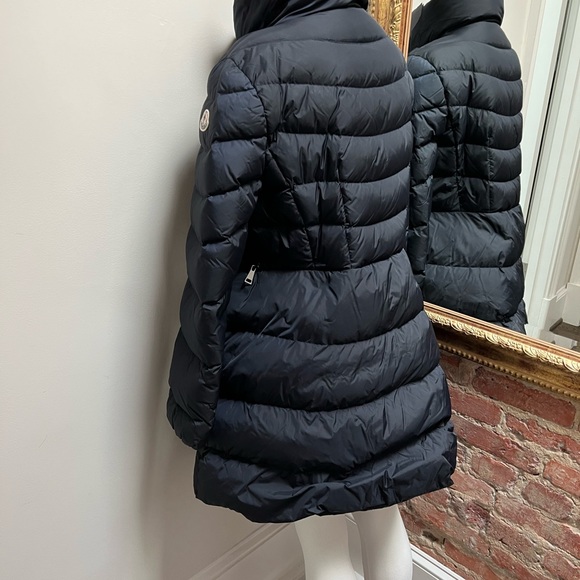 MONCLER  navy blue puffer coat with cowl neck - Picture 13 of 16
